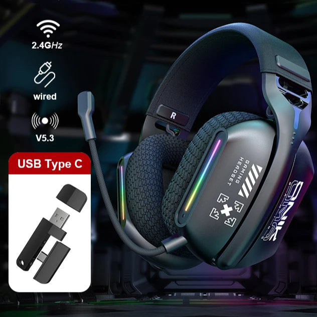 LED Wireless Gaming Headset - Extended Battery